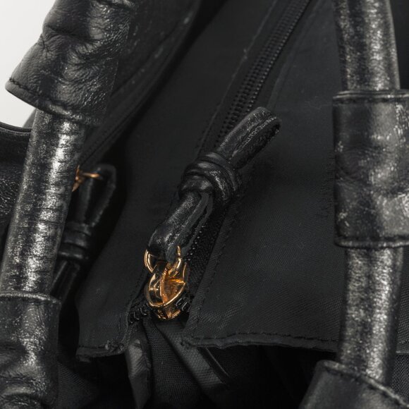 Loewe Nappa Aire Metallic Black Sheep Skin Anagram Handbag - Picture 11 of 12